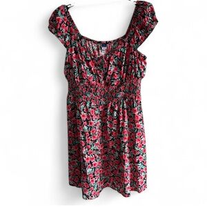 Old Navy Floral Mini Dress - Red and Green